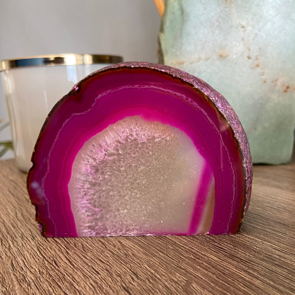 Geoda de ágata rosa